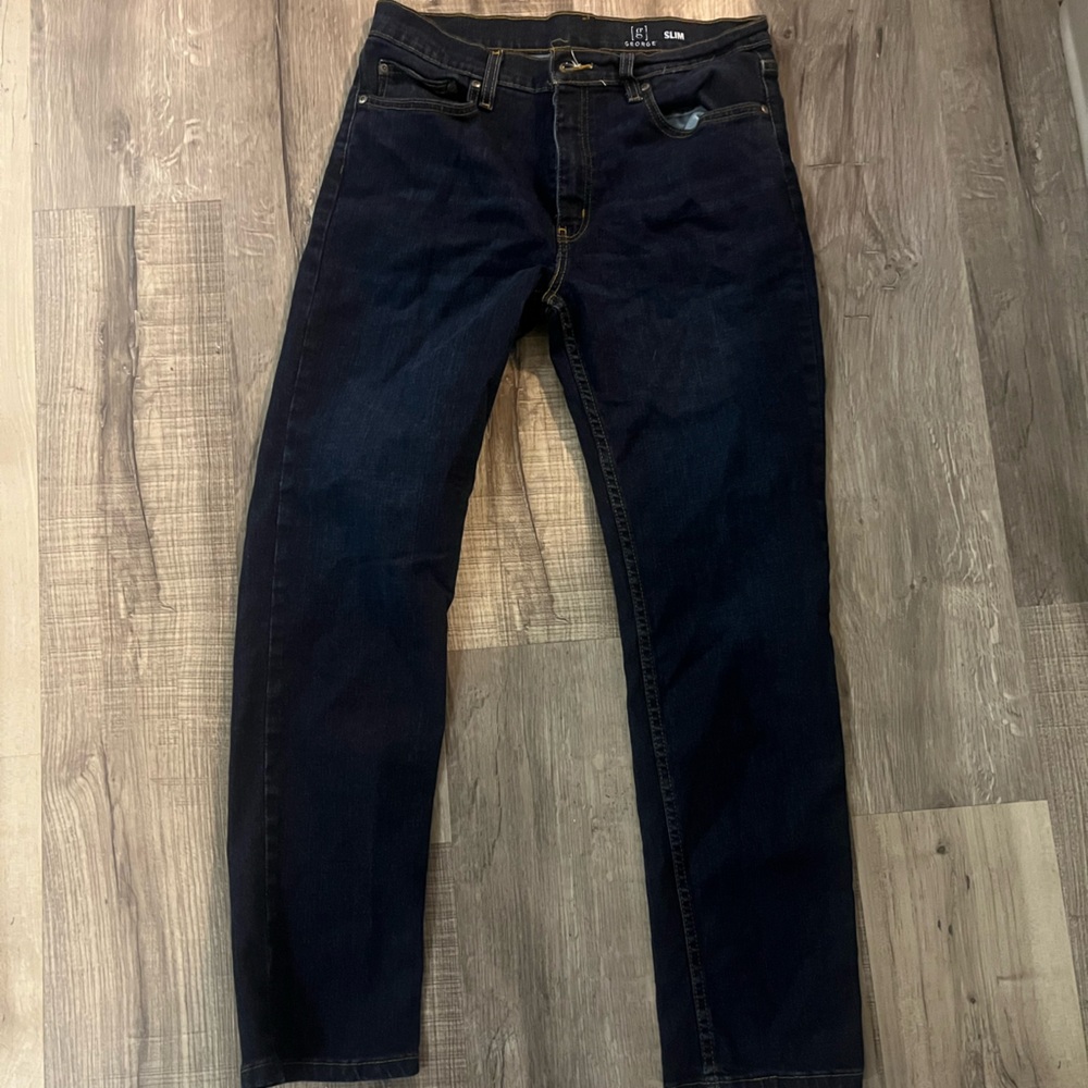 Men’s dark wash slim jeans. George; size 32x30.